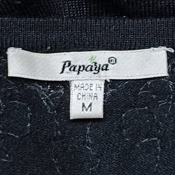 Papaya Black with Silver Sequins Holiday Sweater Juniors Size Medium - Picture 4 of 4